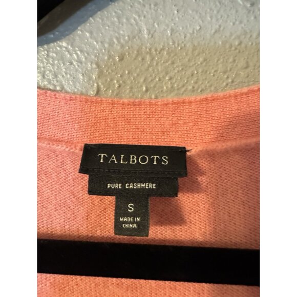 Talbots Cashmere Sweater S Small Coral Pink Orange Long Sleeve Spring - Picture 3 of 9